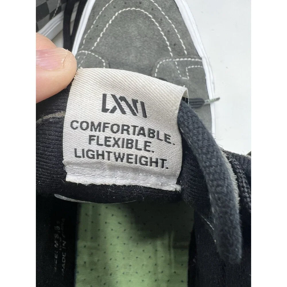 VANS Sk8-Hi Gray Black White Checker Suede High Top Sneakers Men’s 9/Women 10.5